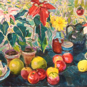 Natüürmort sidrunite ja õuntega