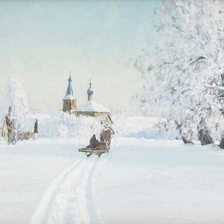 Talvemaastik kirikuga