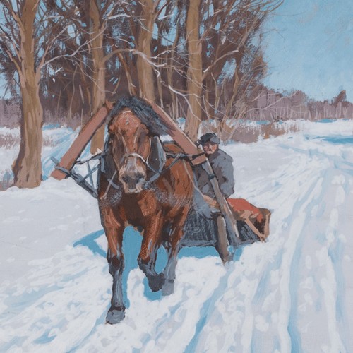 Andrei Jegorov "Sledge on a Snowy Road"