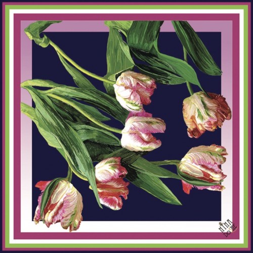 Nina DoShe "Tulips Silk Scarf"