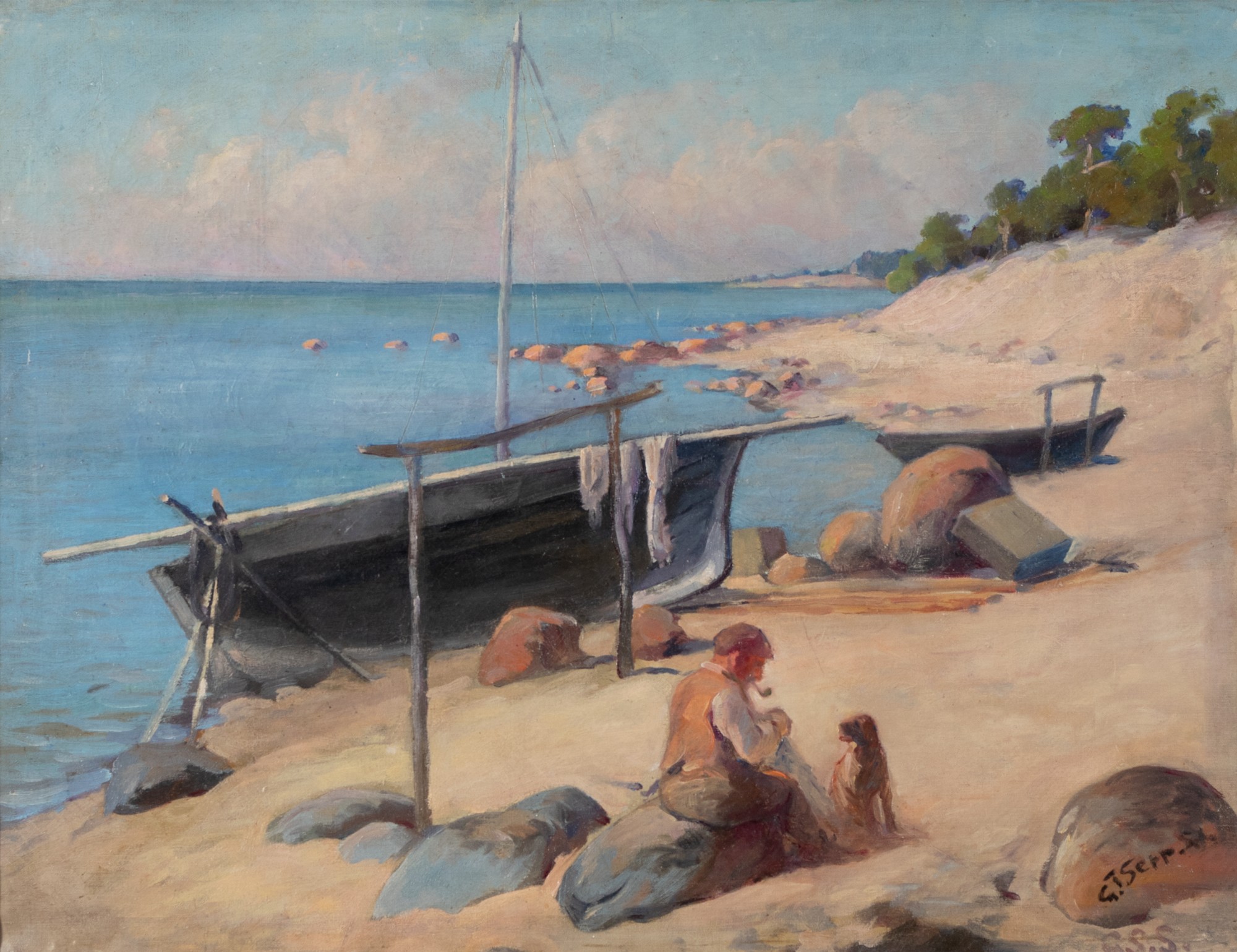 George Sepp "Beach View and Fisherman"