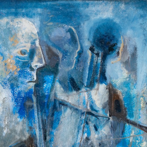 Figures on a Blue Background (17993.7783)