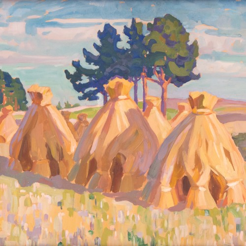 Anatoli Kaigorodov "Landscape with Haystacks"