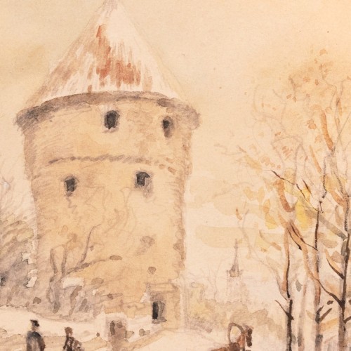 Karl Burman seenior "Winter View of Kiek in de Kök"