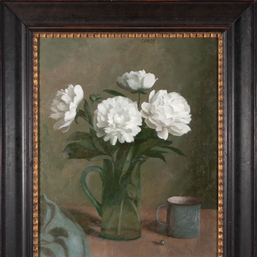 White Peonies in a Blue Vase (19330.12975)