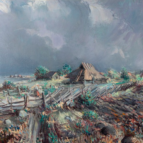 Richard Uutmaa "Beach Village Landscape"