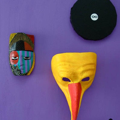 August Künnapu "Mask, nokaga mask ja ring / A mask, a mask with a beak and a circle"