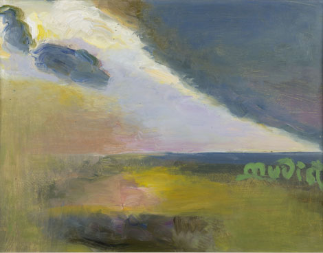 Maastik lahkuva pilvega