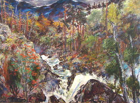 Maastik mägijõega (Norra maastik)