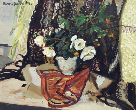 Natüürmort valgete roosidega