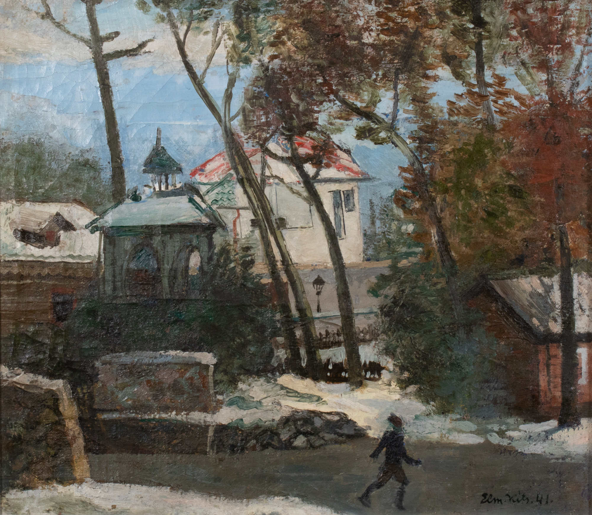 Winter View With A Skater