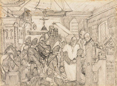 Ruhnu matus (eskiis samanimelisele maalile)