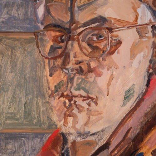 Autoportree salli ja baretiga