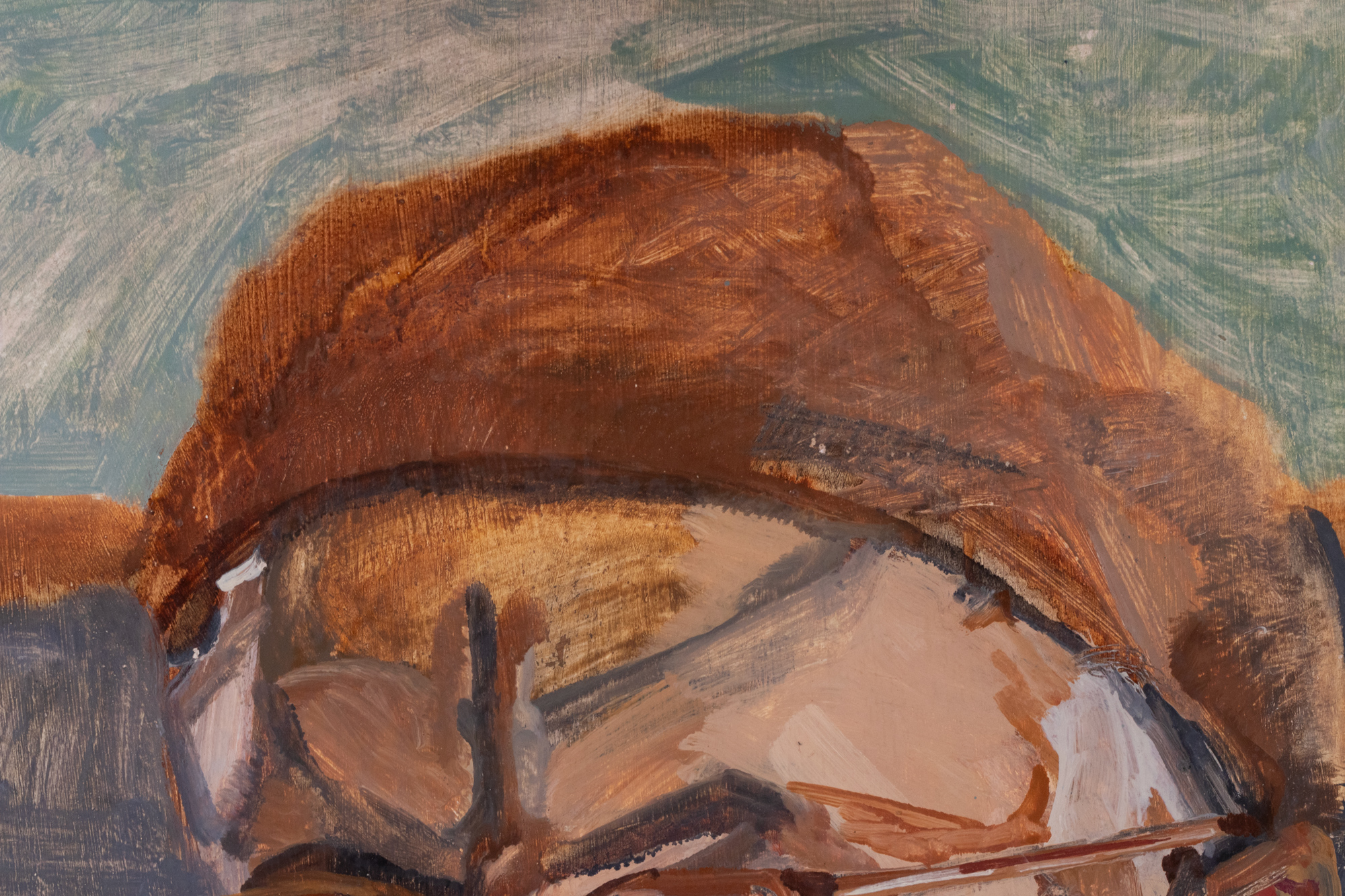 Autoportree salli ja baretiga