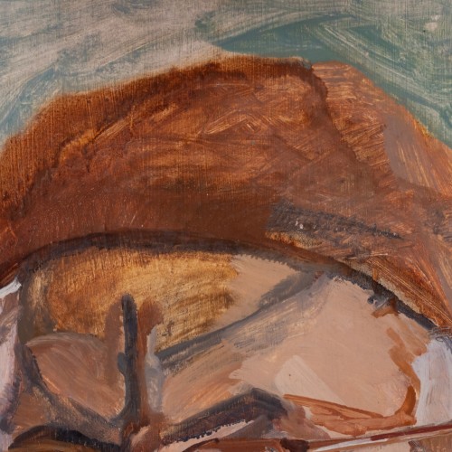 Autoportree salli ja baretiga