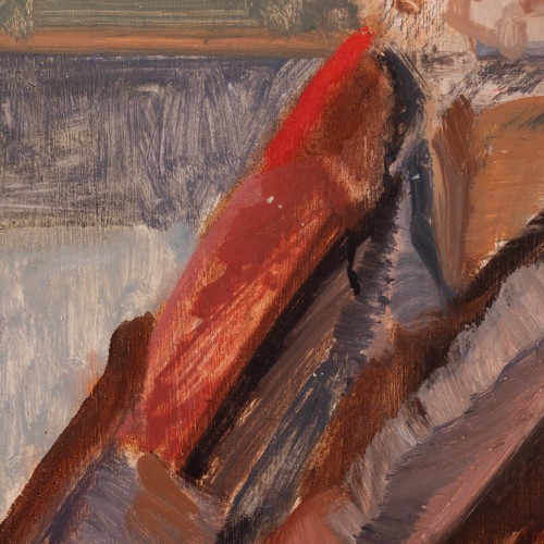 Autoportree salli ja baretiga