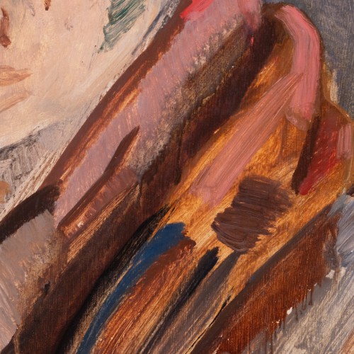 Autoportree salli ja baretiga