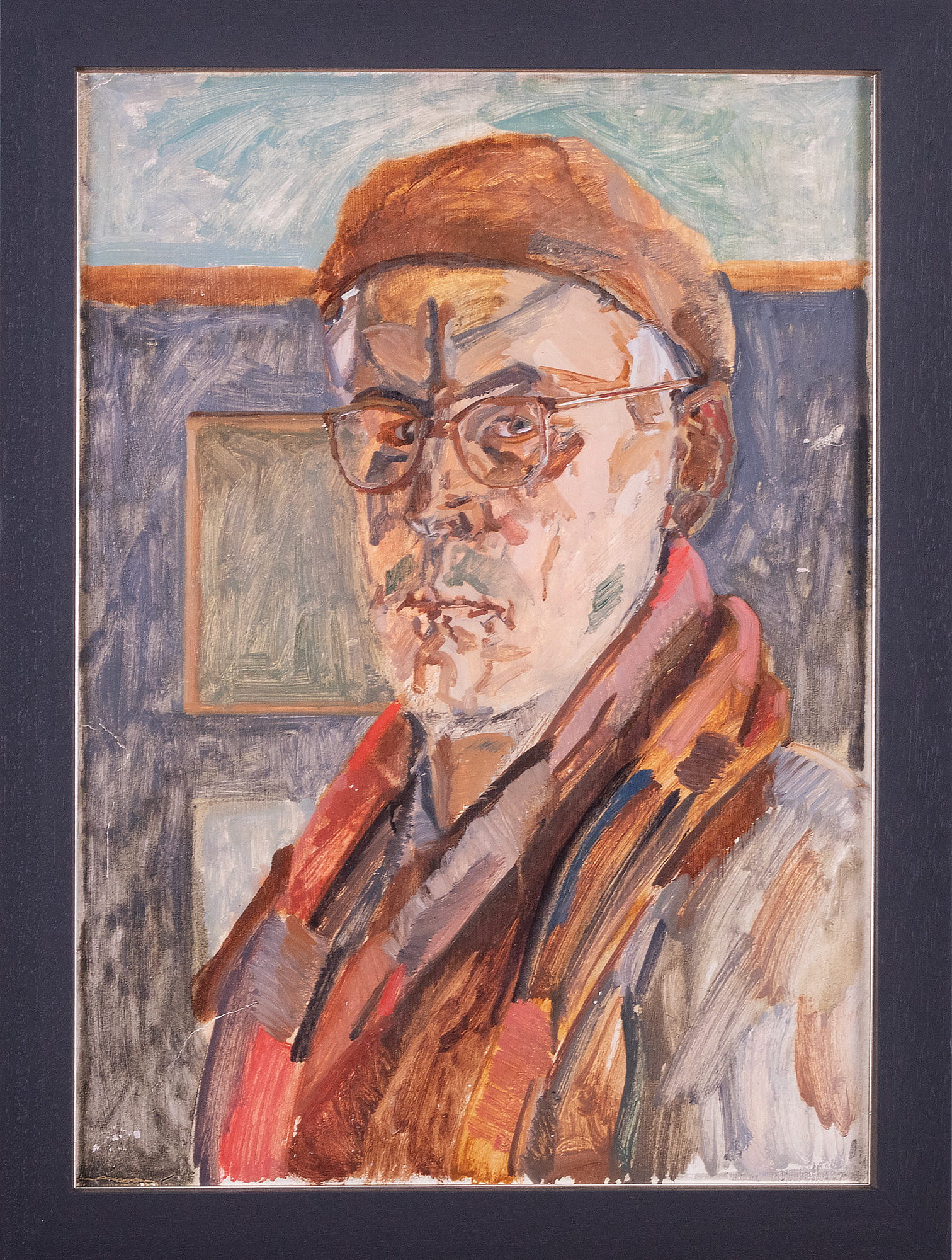 Autoportree salli ja baretiga