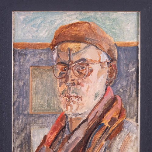 Autoportree salli ja baretiga