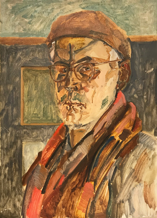 Autoportree salli ja baretiga