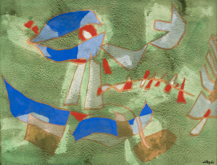 Kujundid rohelisel foonil