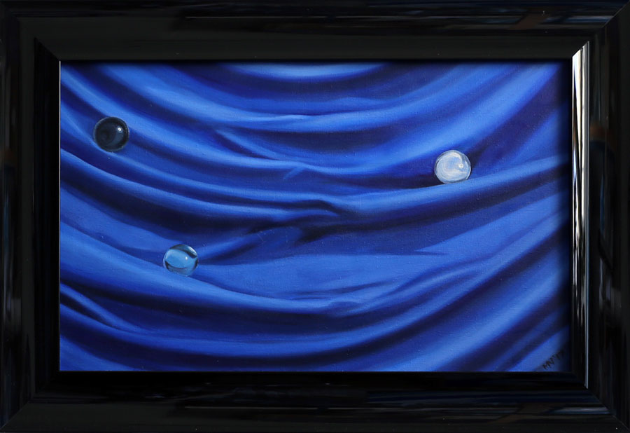 Sinine vaikelu kolmevärviliste klaaskuulidega II