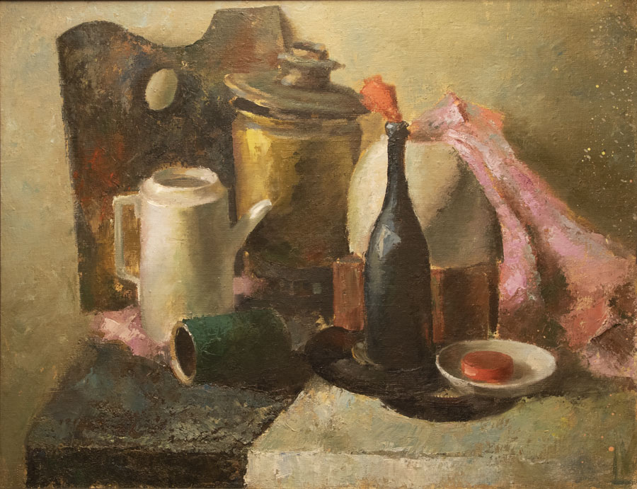 Natüürmort samovari ja paletiga