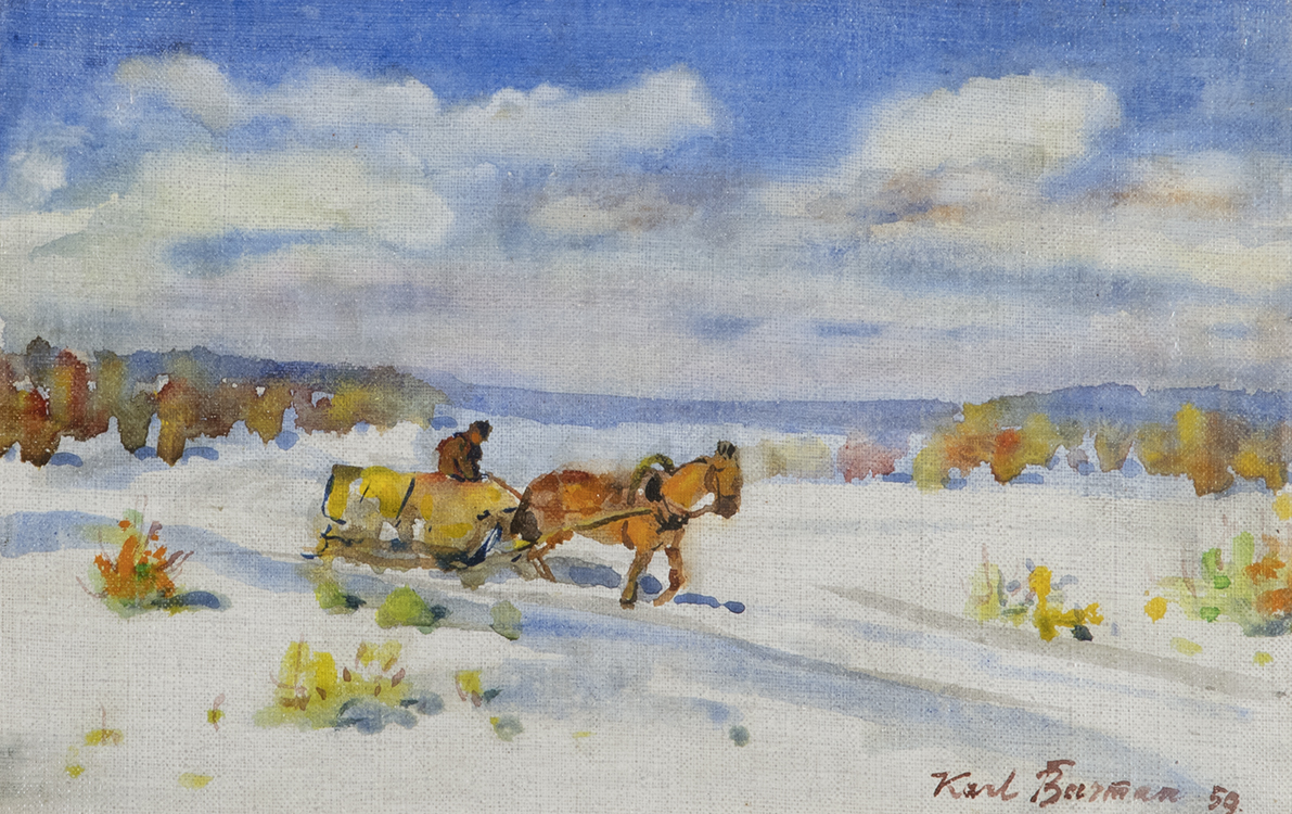 Heinakoormaga talvisel teel