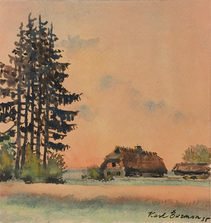 Taluvaade suurte kuuskedega