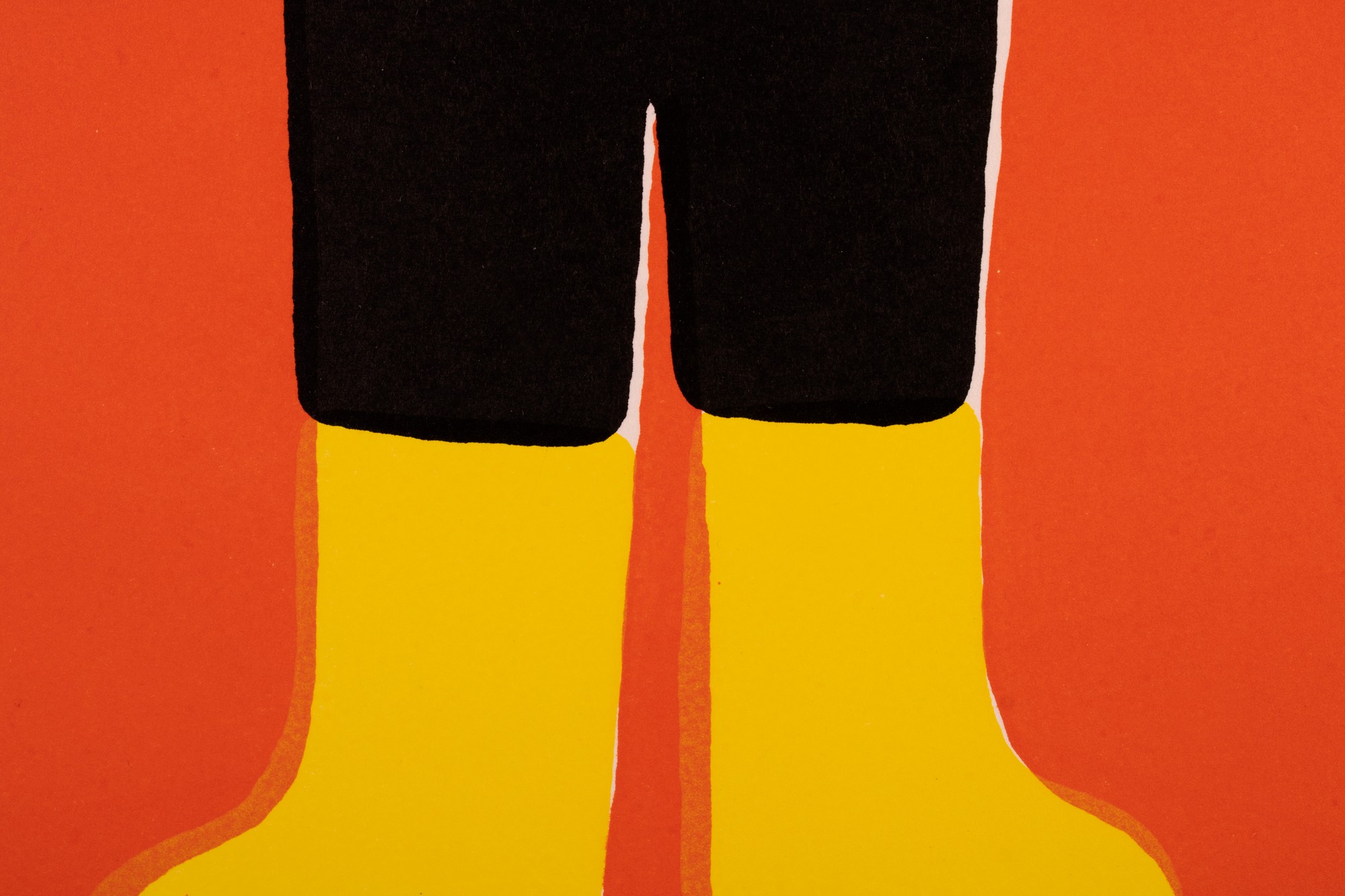 Yellow Rubberboots-Man on a Red Background, 7/14