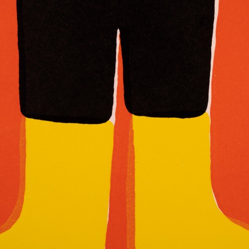 Yellow Rubberboots-Man on a Red Background, 7/14
