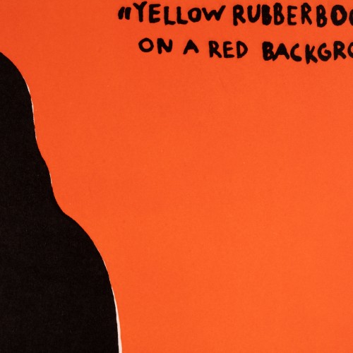 Yellow Rubberboots-Man on a Red Background, 7/14