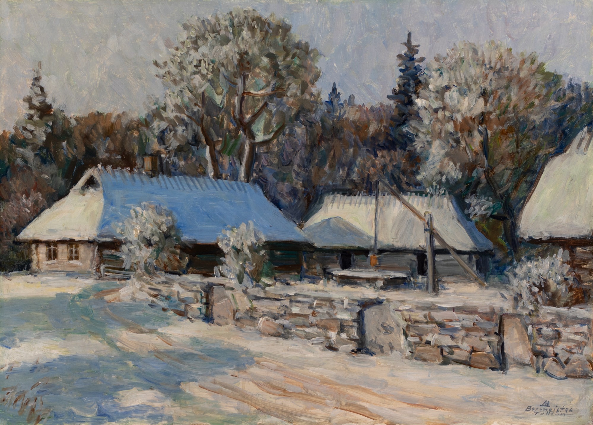 Talvine maastik vana taluga