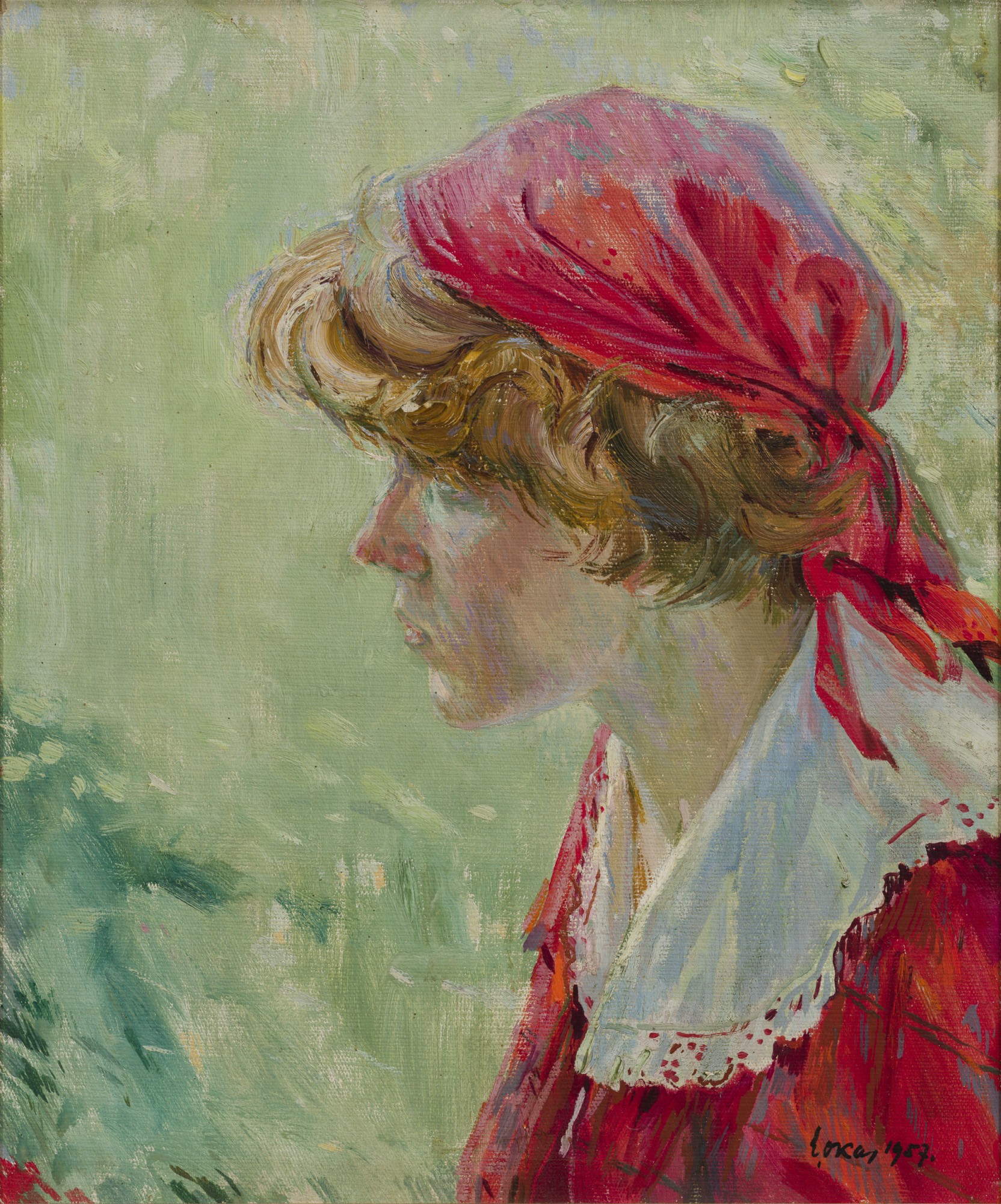 Girl with a Red Scarf