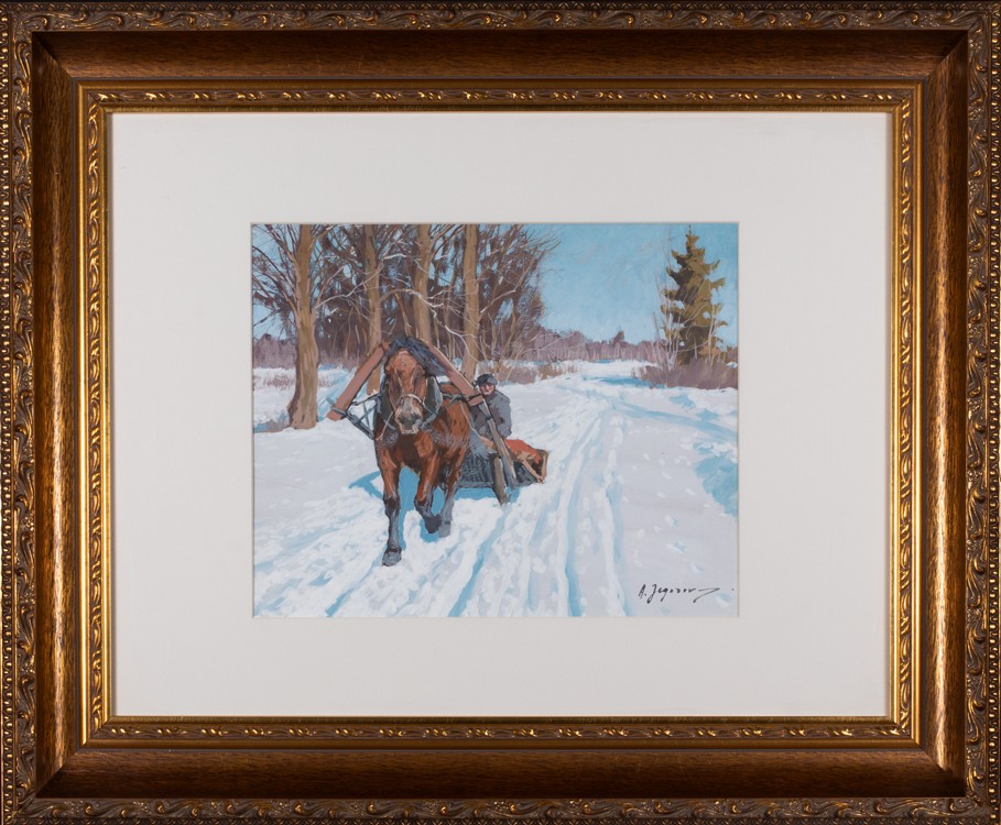 Sledge on a Snowy Road