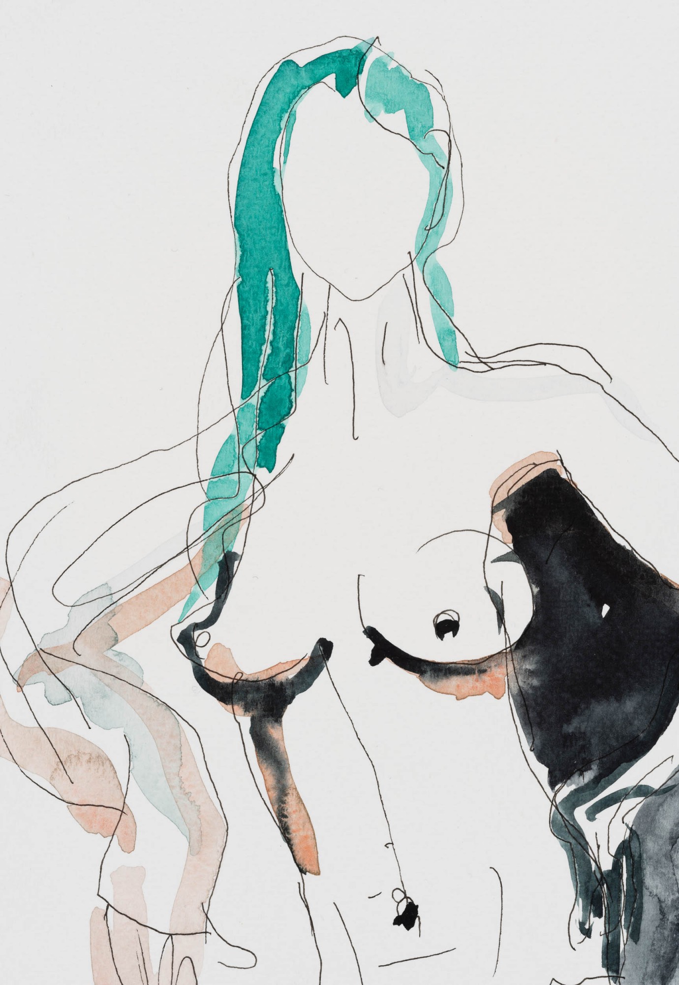 Roheliste juustega akt