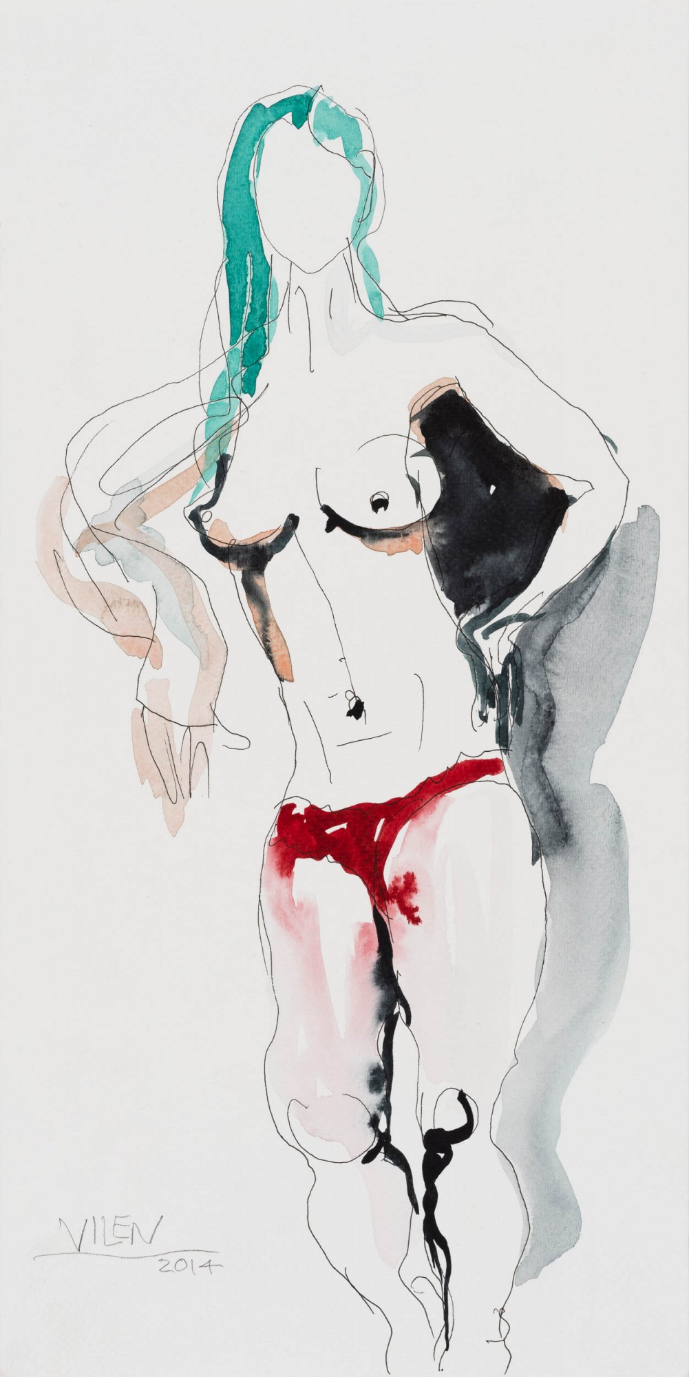 Roheliste juustega akt