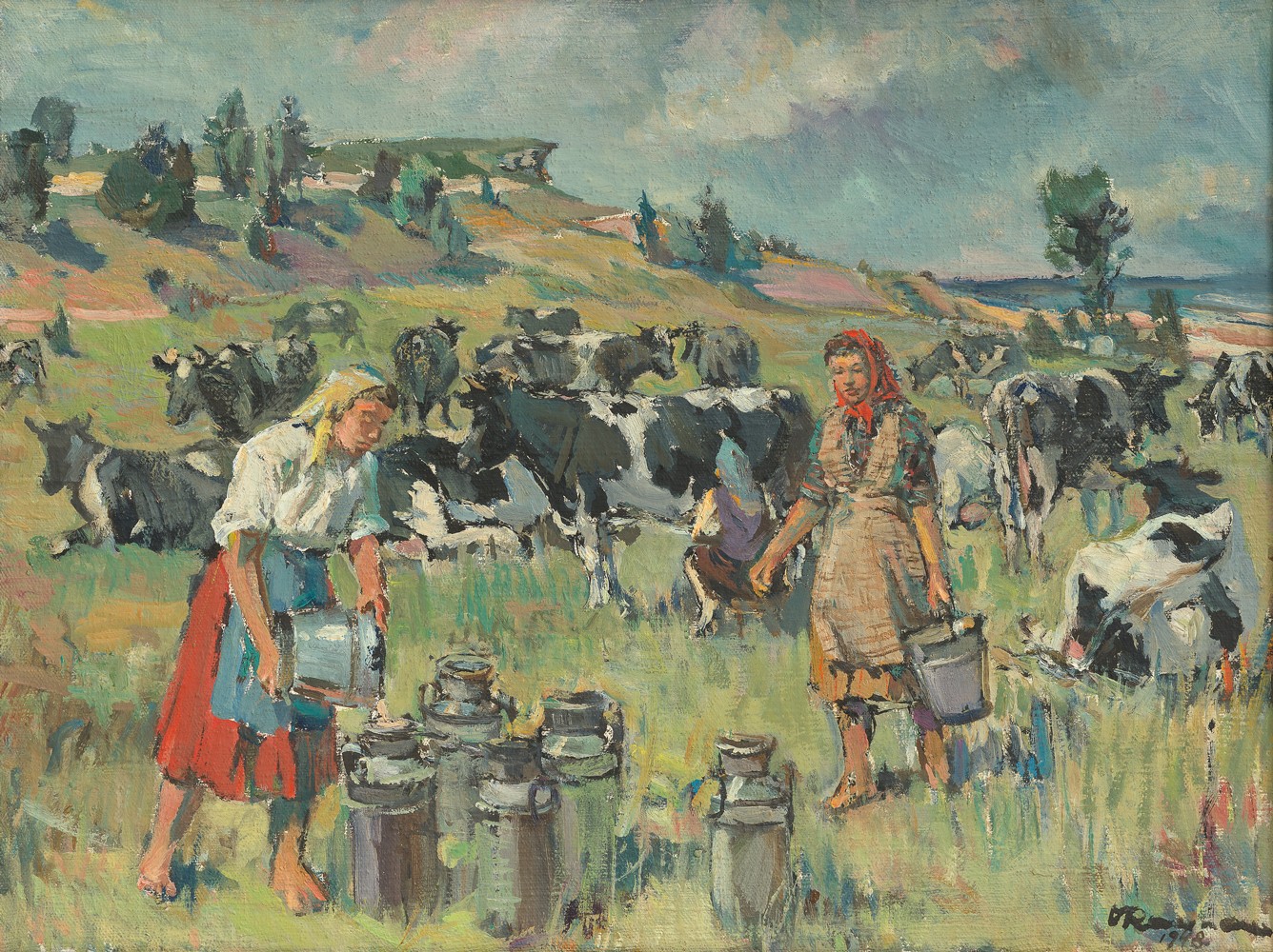 Cow Milking in the Pasture