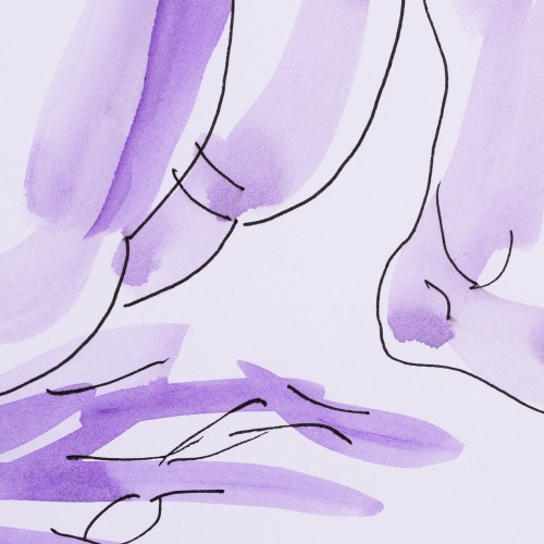 Lamav akt lillas valguses