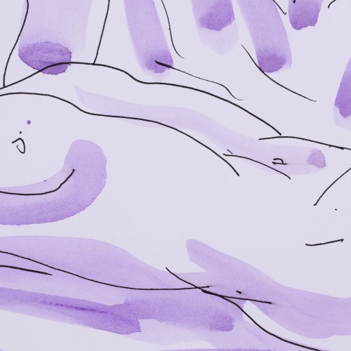 Lamav akt lillas valguses