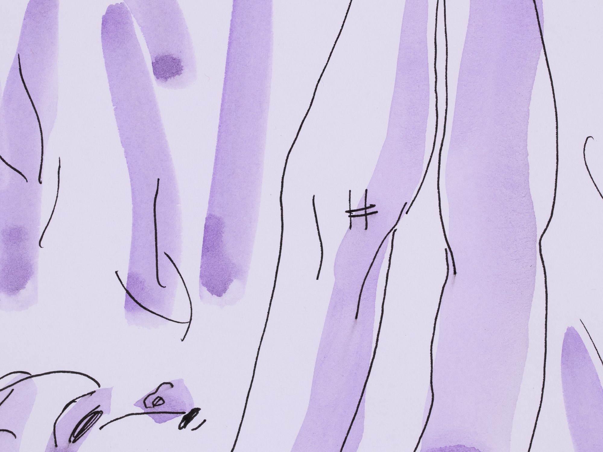 Lamav akt lillas valguses