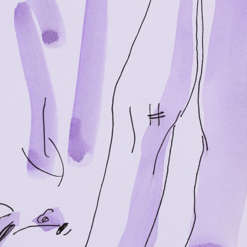 Lamav akt lillas valguses