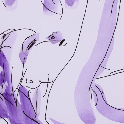 Lamav akt lillas valguses