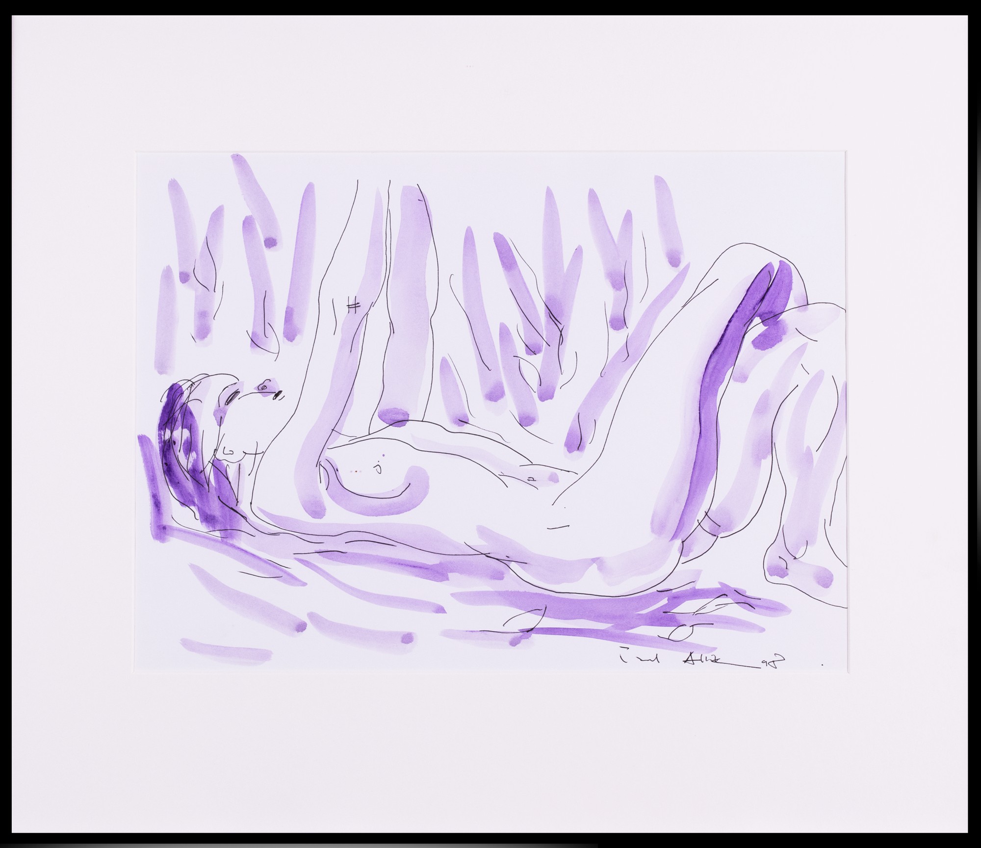 Lamav akt lillas valguses