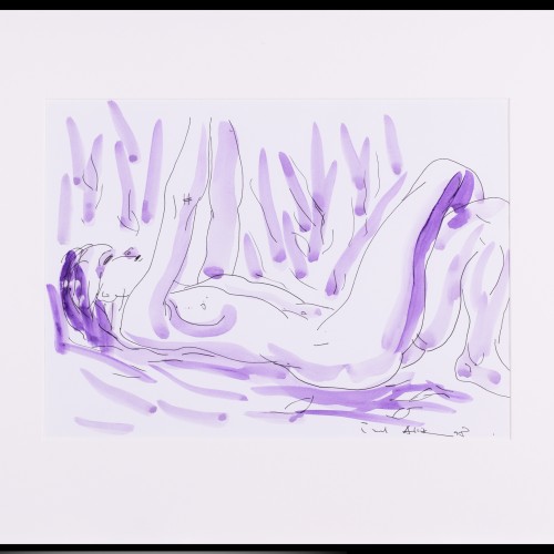 Lamav akt lillas valguses