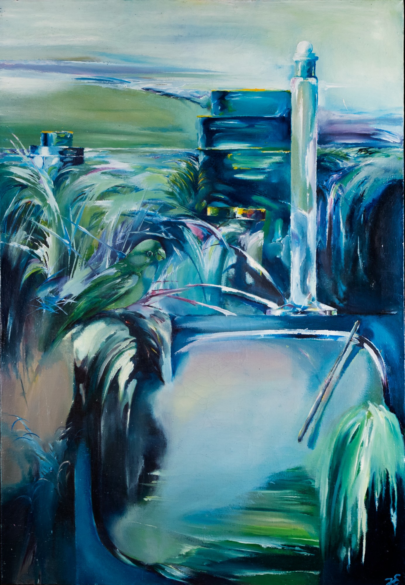 Still Life With a Green Parrot