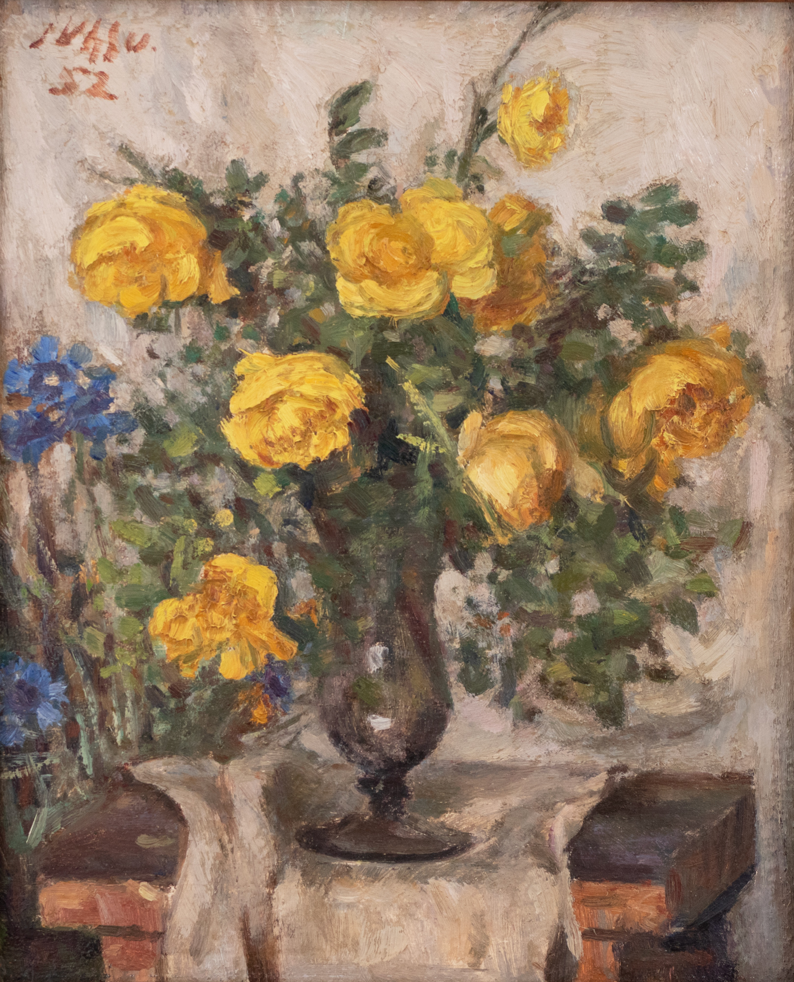 Yellow Roses in a Vase