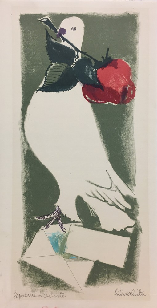 Kirjatuvi punase roosiga