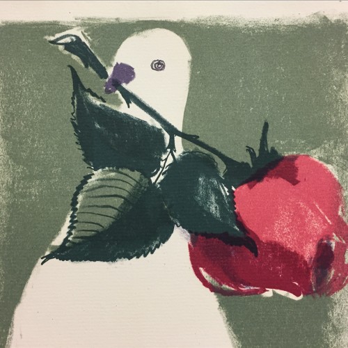 Kirjatuvi punase roosiga