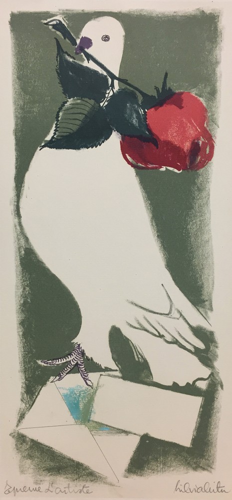 Kirjatuvi punase roosiga